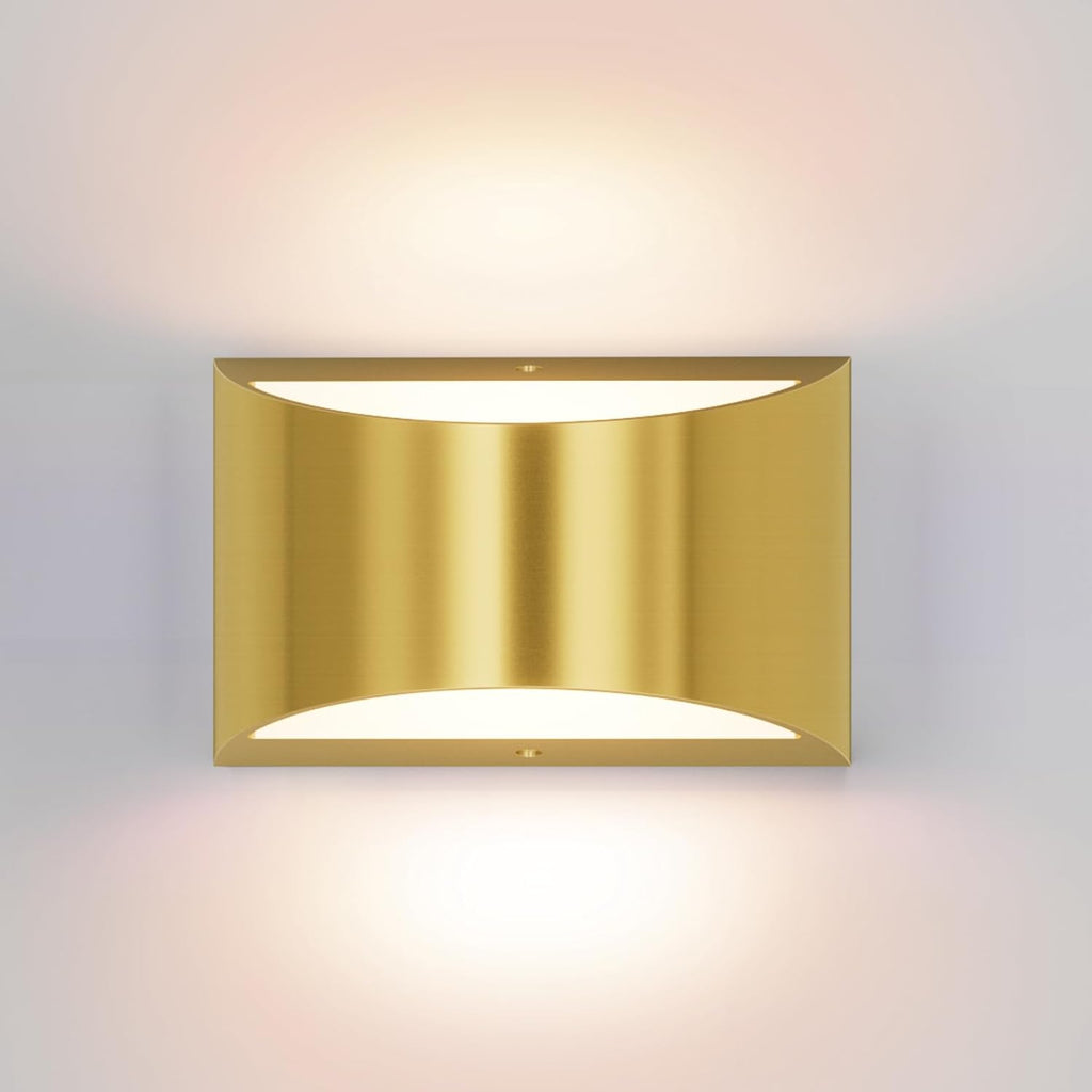Brushed Brass Up‑Down Hardwired Wall Sconce