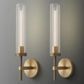 2‑Pack Knurled Brass Bathroom Vanity Wall Sconces