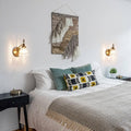 2‑Pack Brushed Antique Brass Glass Wall Sconces