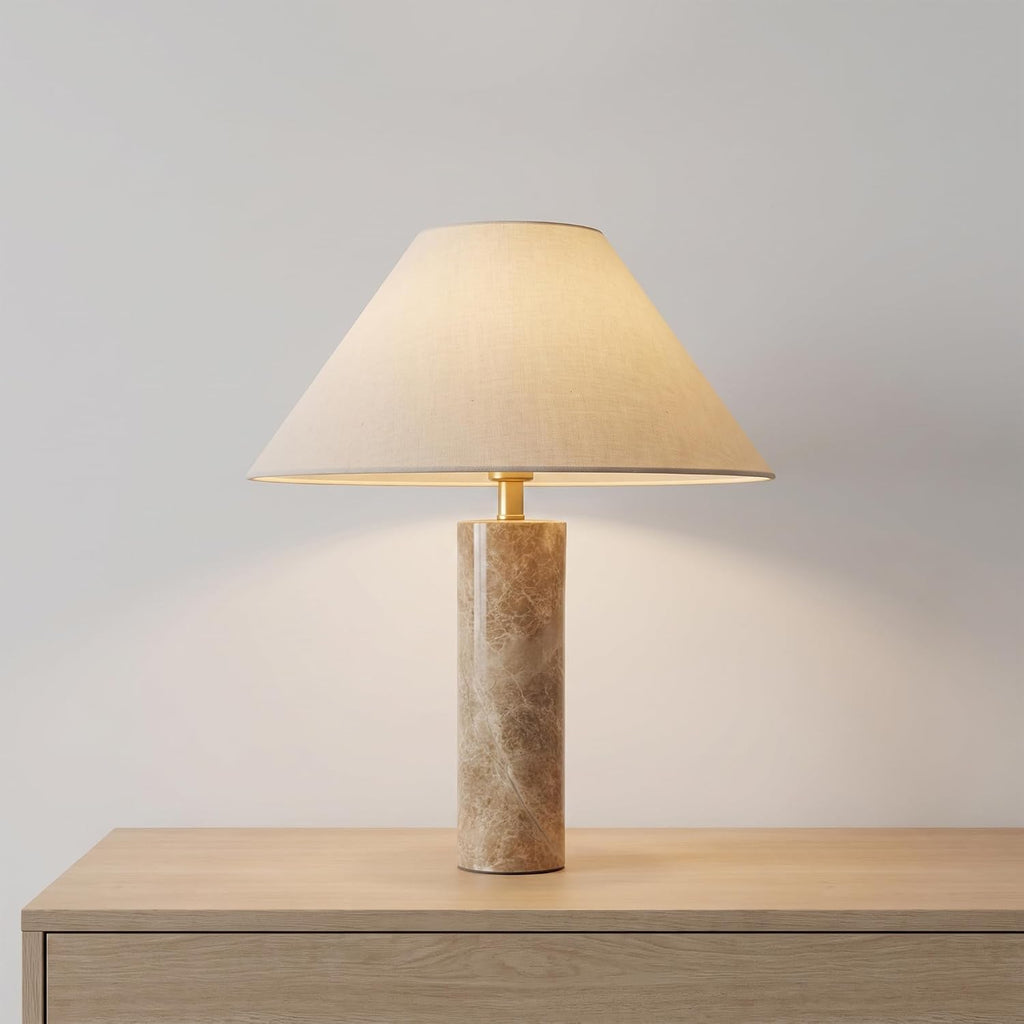 Mid‑Century Marble Table Lamp