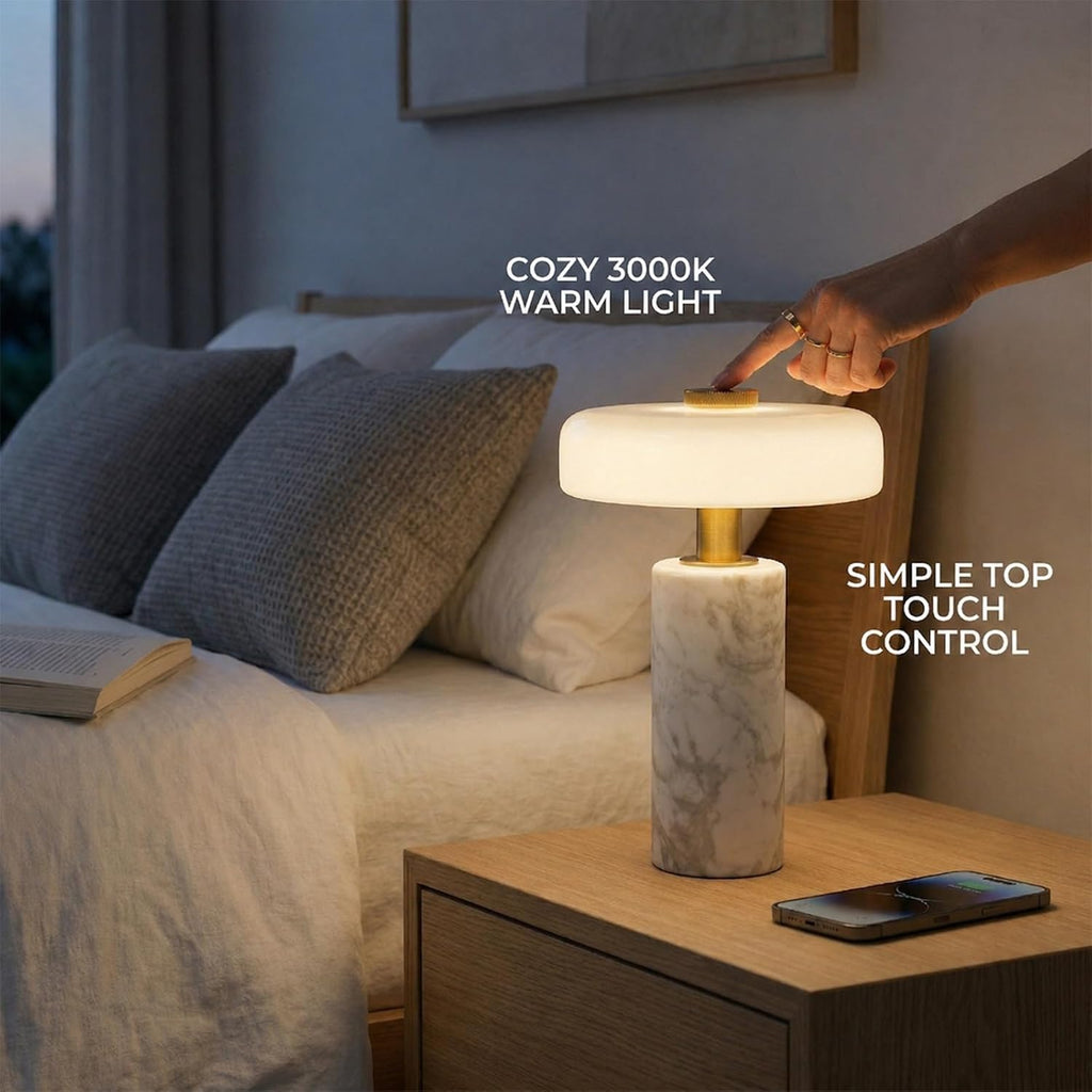 Cordless Touch Marble Table Lamp