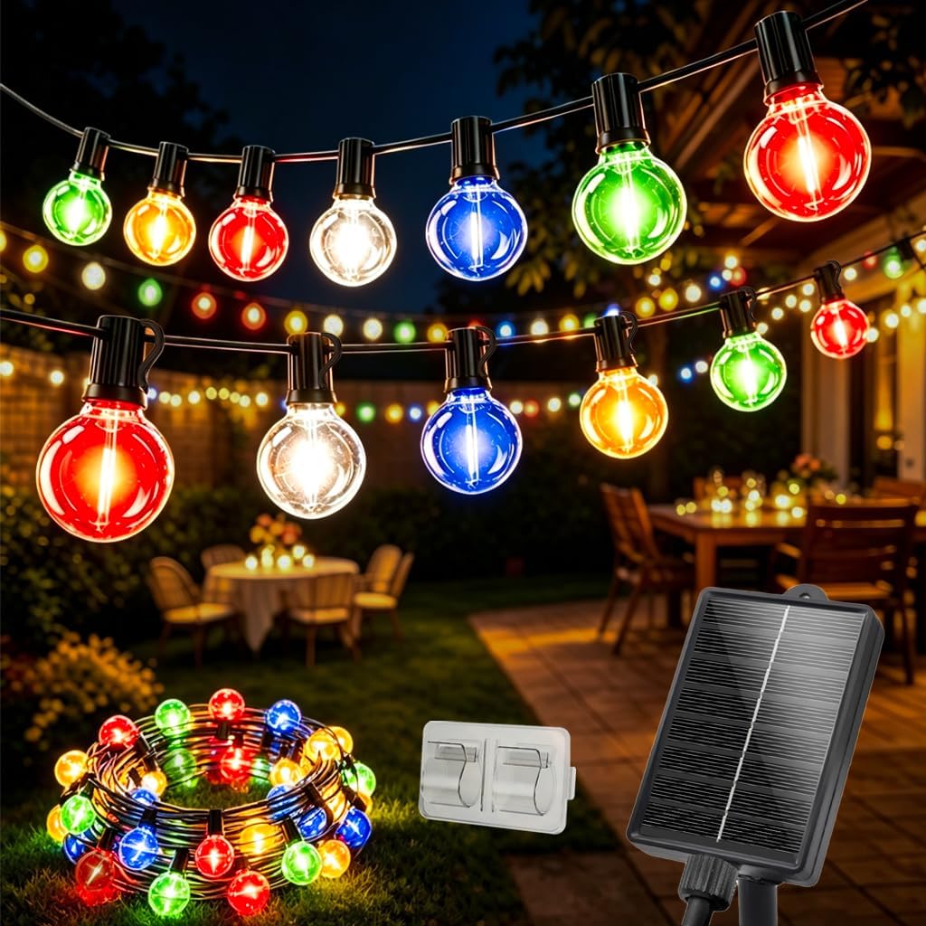 Solar Waterproof Multicolor Outdoor String Lights 16.4ft 10‑LED