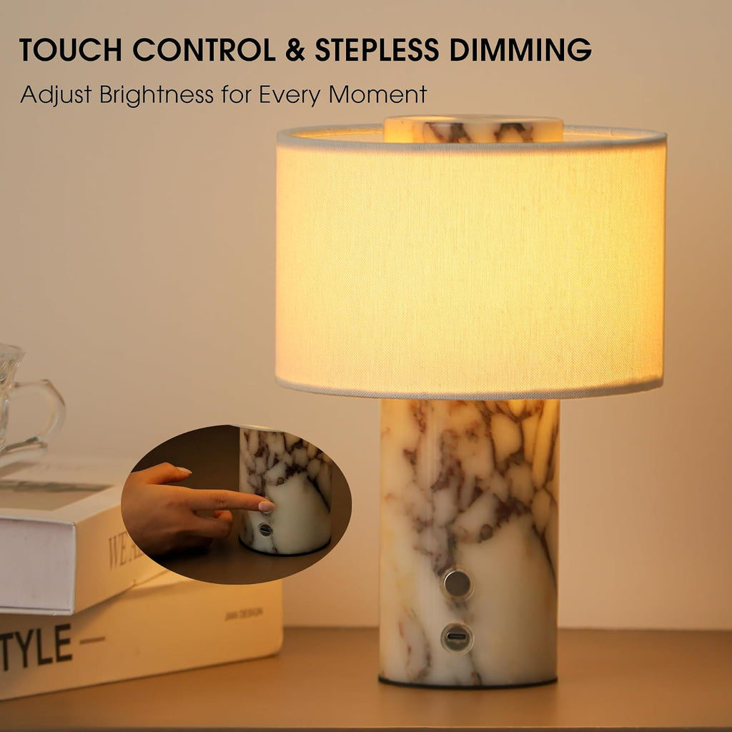 Cordless Touch Marble Table Lamp