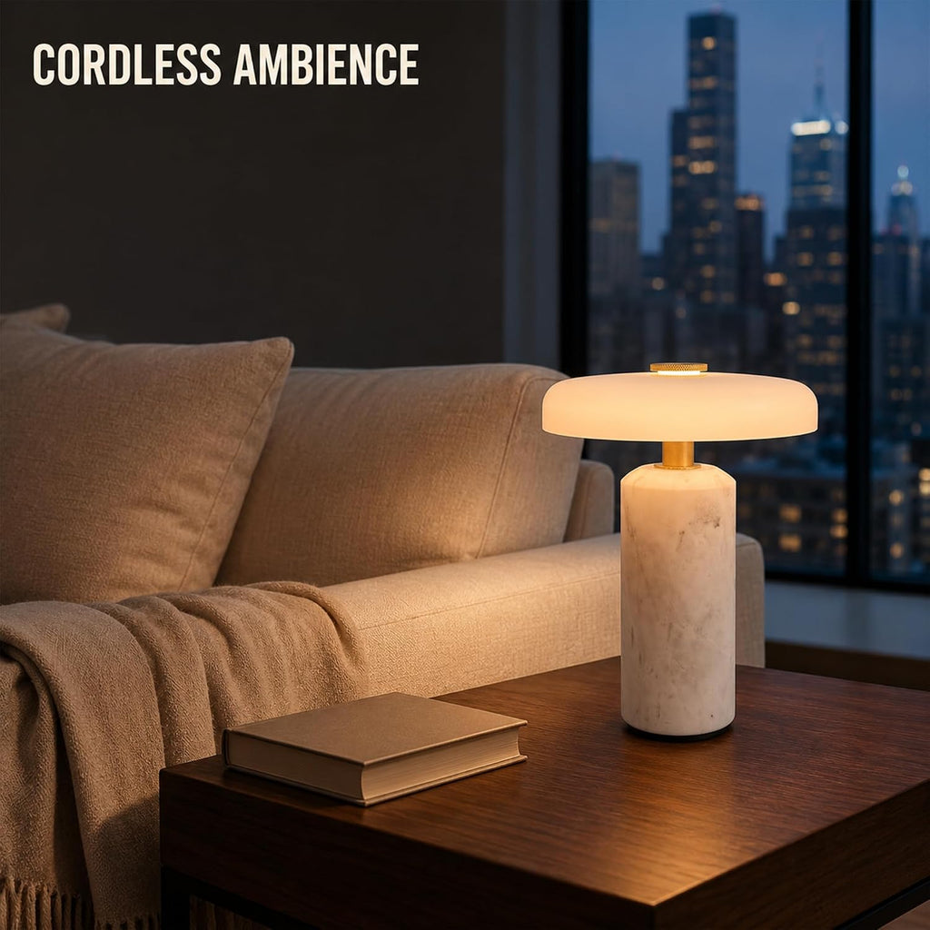 Cordless Touch Marble Table Lamp