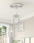 Brushed Nickel Glass Cluster Pendant Light