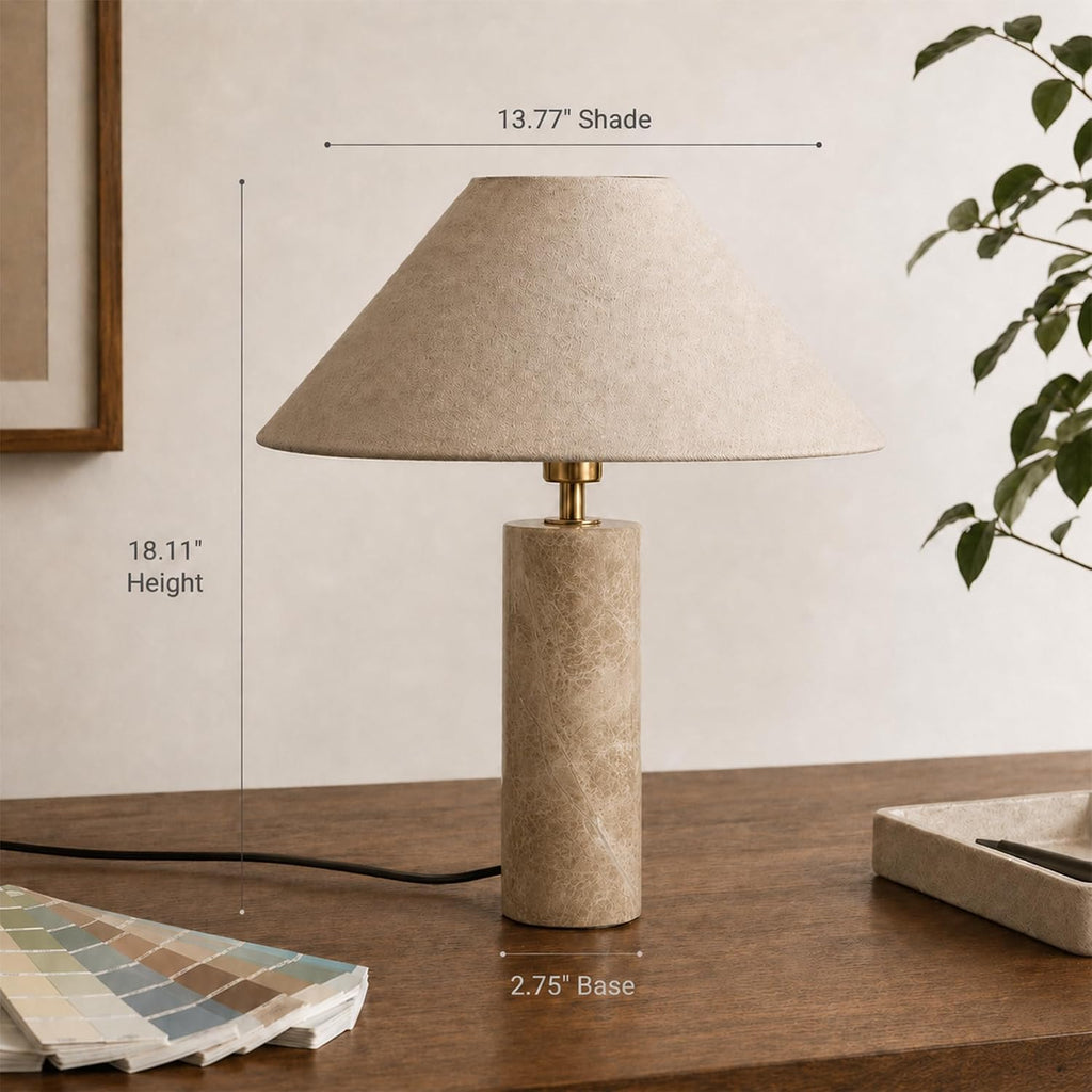 Mid‑Century Marble Table Lamp