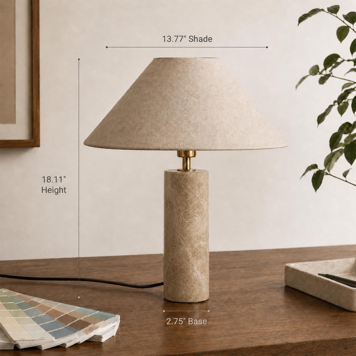 Mid‑Century Marble Table Lamp