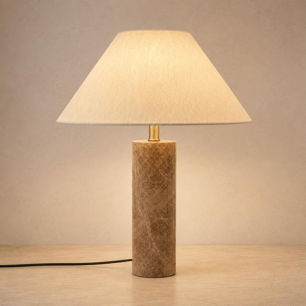Mid‑Century Marble Table Lamp