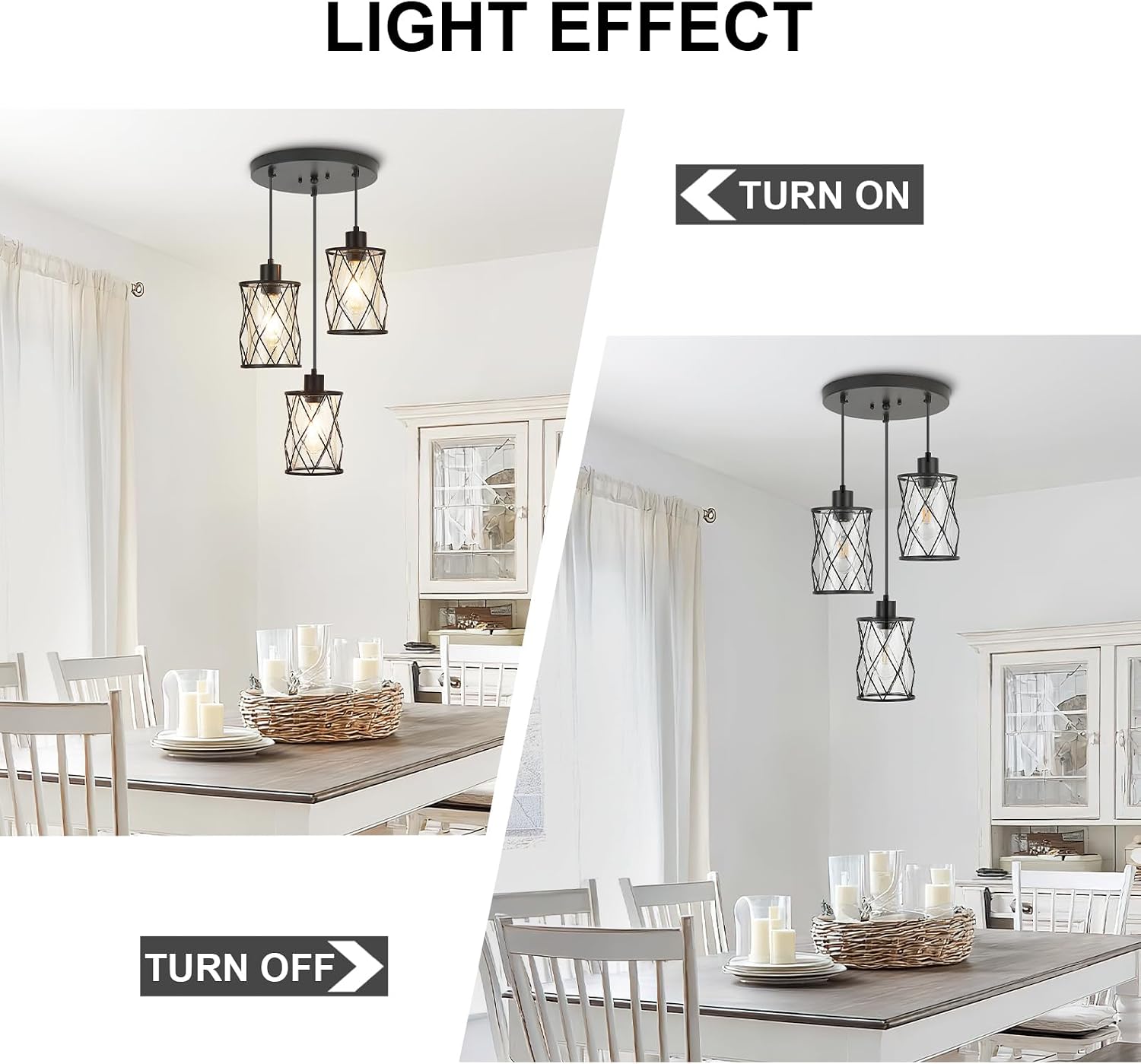 Black Glass Cage Cluster Pendant Light