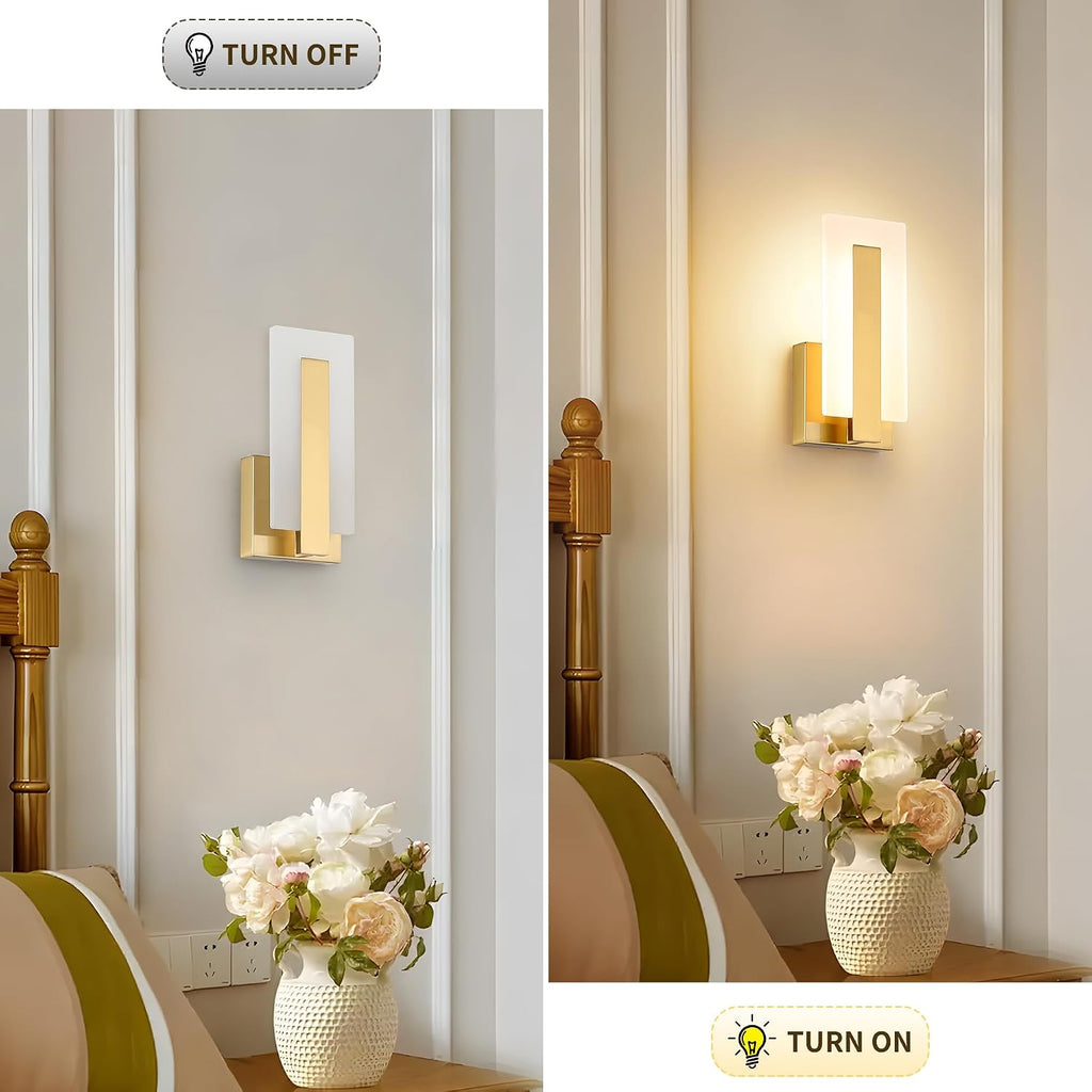 2‑Pack Brass LED Up‑Down Hardwired Wall Sconces