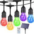 Solar RGB Edison Bulb String Lights with Remote