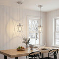 Brushed Nickel Glass Farmhouse Pendant Lights