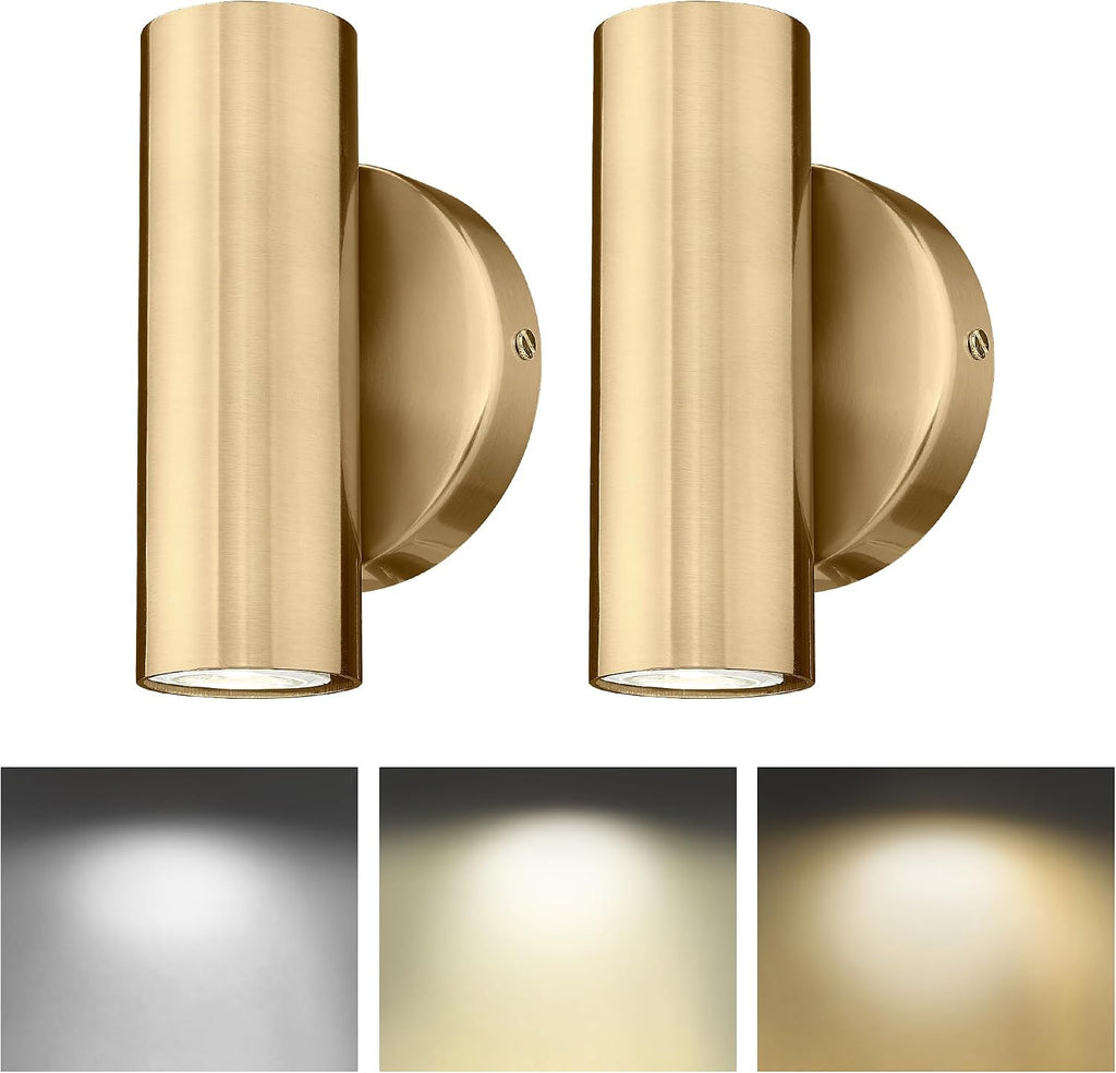 2‑Pack Brass Up‑Down Indoor Wall Sconces