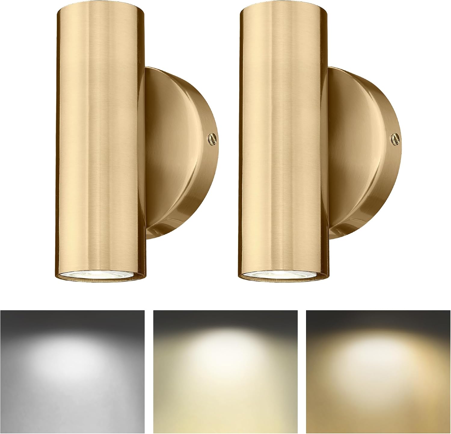 2‑Pack Brass Up‑Down Indoor Wall Sconces