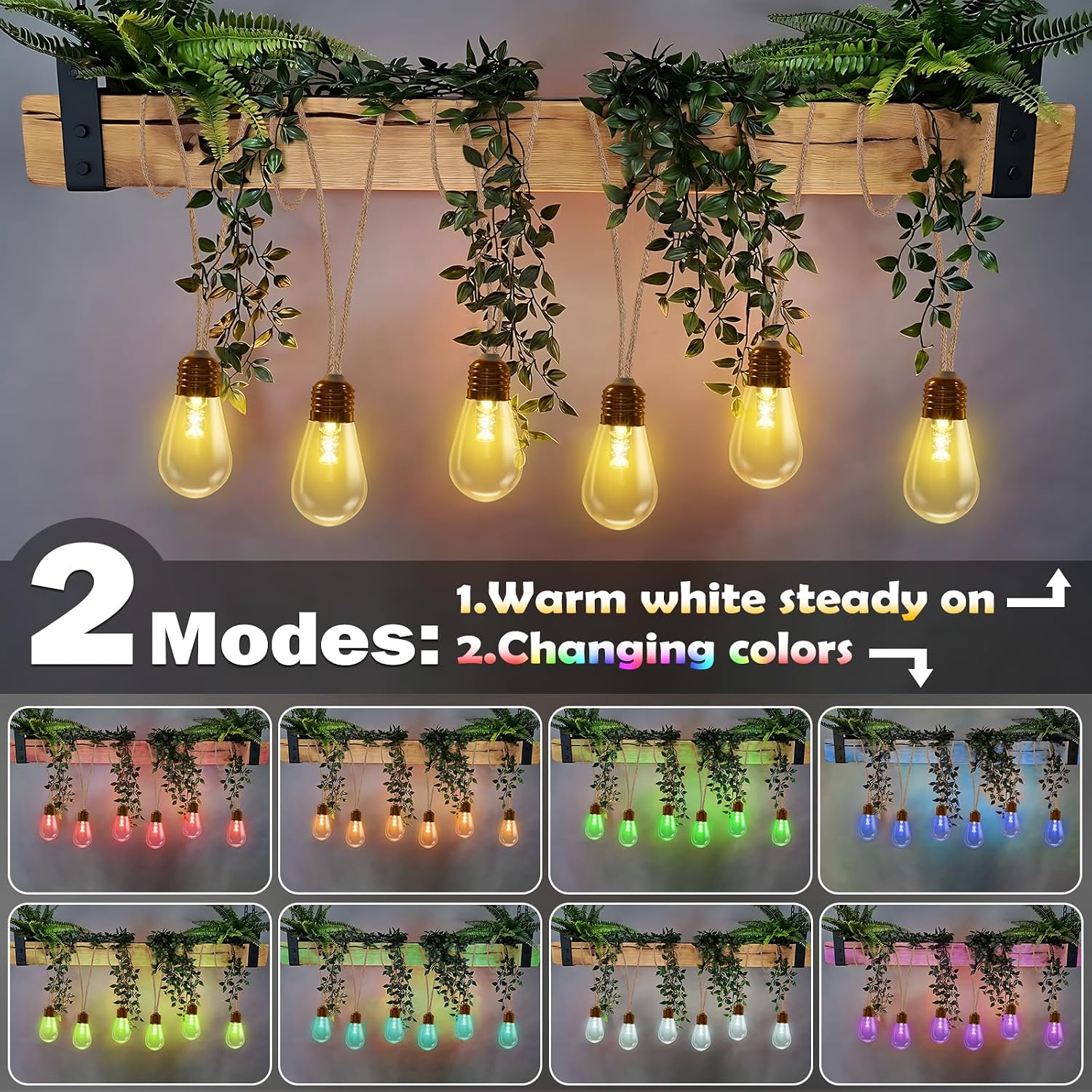 RGB Solar Hemp Rope String Lights