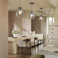 Black Geometric Glass Cage Pendant Light