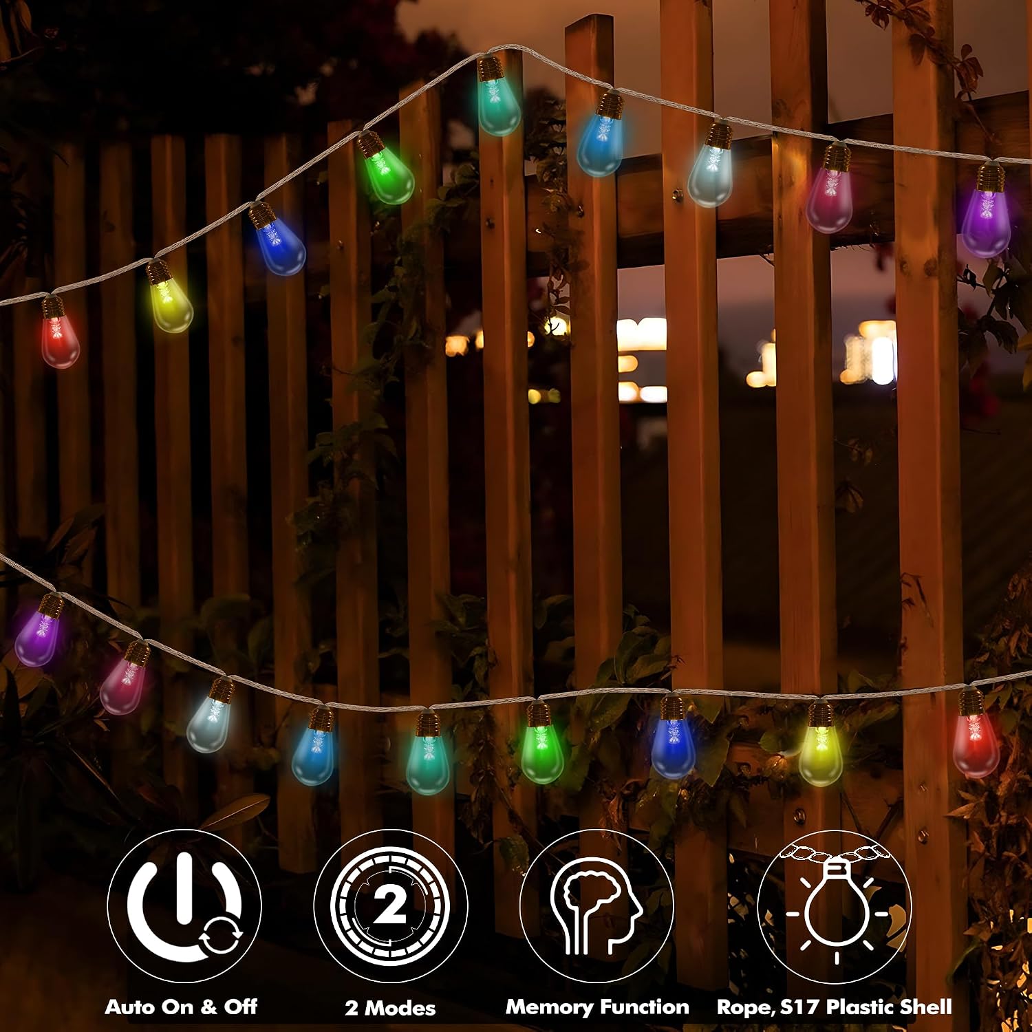 RGB Solar Hemp Rope String Lights