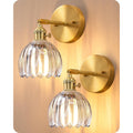 2‑Pack Brass Adjustable Tulip Glass Wall Sconces